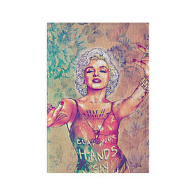 Обложка для паспорта матовая кожа с принтом Монро в Екатеринбурге, натуральная матовая кожа | размер 19,3 х 13,7 см; прозрачные пластиковые крепления | девушка | кино | мерлин | монро | мэрилин | цветы
