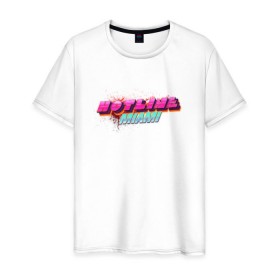Мужская футболка хлопок с принтом Hotline Miami 2 в Екатеринбурге, 100% хлопок | прямой крой, круглый вырез горловины, длина до линии бедер, слегка спущенное плечо. | hotline miami