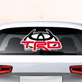 Наклейка на авто - для заднего стекла с принтом Toyota в Екатеринбурге, ПВХ | Точные размеры наклейки зависят от выбранного изображения (ширина не больше 75 мм, высота не больше 45 мм) | 
