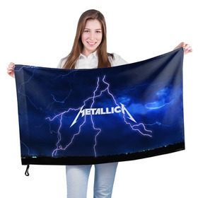 Флаг 3D с принтом METALLICA в Екатеринбурге, 100% полиэстер | плотность ткани — 95 г/м2, размер — 67 х 109 см. Принт наносится с одной стороны | metallica | rock | металлика | рок