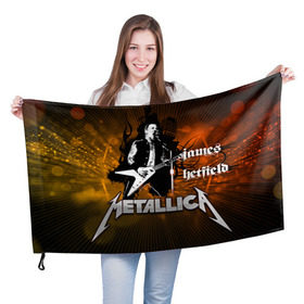 Флаг 3D с принтом METALLICA в Екатеринбурге, 100% полиэстер | плотность ткани — 95 г/м2, размер — 67 х 109 см. Принт наносится с одной стороны | металлика