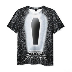 Мужская футболка 3D с принтом METALLICA в Екатеринбурге, 100% полиэфир | прямой крой, круглый вырез горловины, длина до линии бедер | металлика