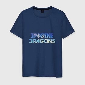 Мужская футболка хлопок с принтом Imagine dragons sky в Екатеринбурге, 100% хлопок | прямой крой, круглый вырез горловины, длина до линии бедер, слегка спущенное плечо. | imagine dragons sky