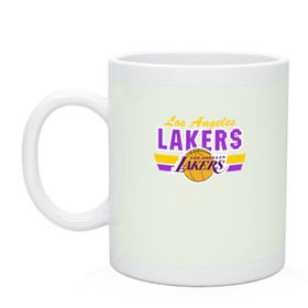 Кружка с принтом Los Angeles Lakers в Екатеринбурге, керамика | объем — 330 мл, диаметр — 80 мм. Принт наносится на бока кружки, можно сделать два разных изображения | Тематика изображения на принте: basketball | lakers | баскетболл | лос анджелес | нба
