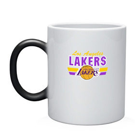 Кружка хамелеон с принтом Los Angeles Lakers в Екатеринбурге, керамика | меняет цвет при нагревании, емкость 330 мл | basketball | lakers | баскетболл | лос анджелес | нба