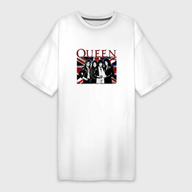 Платье-футболка хлопок с принтом Queen band в Екатеринбурге,  |  | england | freddie | mercury | queen   легендарная рок группаqueen | фредди меркьури