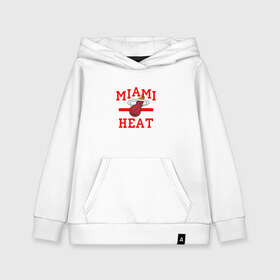 Детская толстовка хлопок с принтом Miami Heat в Екатеринбурге, 100% хлопок | Круглый горловой вырез, эластичные манжеты, пояс, капюшен | basketball | nba | баскетболл | майами | нба | хит
