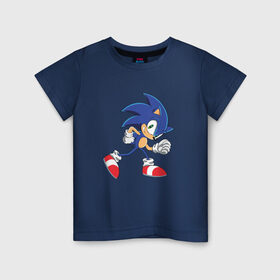 Детская футболка хлопок с принтом Sonic the Hedgehog в Екатеринбурге, 100% хлопок | круглый вырез горловины, полуприлегающий силуэт, длина до линии бедер | sonic | sonic the hedgehogсега | олдскул | соник