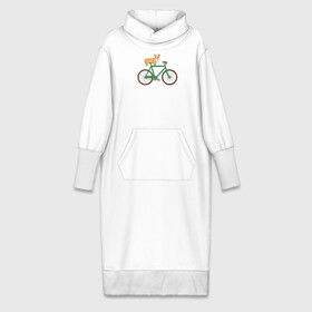 Платье удлиненное хлопок с принтом Корги на велосипеде в Екатеринбурге,  |  | Тематика изображения на принте: велосипед | корги | собака