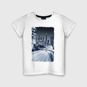 Детская футболка хлопок с принтом Ночной город в Екатеринбурге, 100% хлопок | круглый вырез горловины, полуприлегающий силуэт, длина до линии бедер | америка | мегаполис | ночь | столица | сша