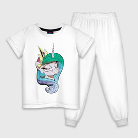 Детская пижама хлопок с принтом Princess Celestia в Екатеринбурге, 100% хлопок |  брюки и футболка прямого кроя, без карманов, на брюках мягкая резинка на поясе и по низу штанин
 | celestia | mlp | pony | unicorn | пони | селестия