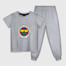 Детская пижама хлопок с принтом Фенербахче в Екатеринбурге, 100% хлопок |  брюки и футболка прямого кроя, без карманов, на брюках мягкая резинка на поясе и по низу штанин
 | фенербахче | фенербахчефутбол