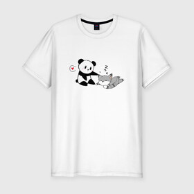 Мужская футболка премиум с принтом Милости в Екатеринбурге, 92% хлопок, 8% лайкра | приталенный силуэт, круглый вырез ворота, длина до линии бедра, короткий рукав | панда