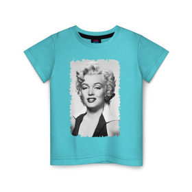 Детская футболка хлопок с принтом Мэрилин Монро (Marilyn Monroe) в Екатеринбурге, 100% хлопок | круглый вырез горловины, полуприлегающий силуэт, длина до линии бедер | Тематика изображения на принте: marilyn monroe | актриса | мэрилин монро | певица