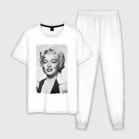 Мужская пижама хлопок с принтом Мэрилин Монро (Marilyn Monroe) в Екатеринбурге, 100% хлопок | брюки и футболка прямого кроя, без карманов, на брюках мягкая резинка на поясе и по низу штанин
 | marilyn monroe | актриса | мэрилин монро | певица