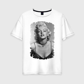 Женская футболка хлопок Oversize с принтом Секс-символ Мэрилин Монро в Екатеринбурге, 100% хлопок | свободный крой, круглый ворот, спущенный рукав, длина до линии бедер
 | marilyn monroe | актриса | мэрилин монро | певица