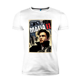 Мужская футболка премиум с принтом Mafia 2 в Екатеринбурге, 92% хлопок, 8% лайкра | приталенный силуэт, круглый вырез ворота, длина до линии бедра, короткий рукав | mafia | вито | игра | скалетта. | эмпайр бэй