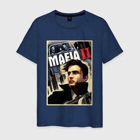 Мужская футболка хлопок с принтом Mafia 2 в Екатеринбурге, 100% хлопок | прямой крой, круглый вырез горловины, длина до линии бедер, слегка спущенное плечо. | mafia | вито | игра | скалетта. | эмпайр бэй