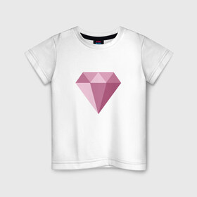 Детская футболка хлопок с принтом Бриллиант в Екатеринбурге, 100% хлопок | круглый вырез горловины, полуприлегающий силуэт, длина до линии бедер | diamond | алмаз | бриллиант | минимал | простой и красочный рисунокminimal