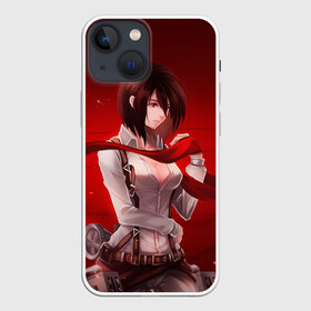 Чехол для iPhone 13 mini с принтом Алая Микаса в Екатеринбурге,  |  | attack on titan | атака титанов | вторжение гигантов | микаса