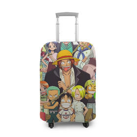 Чехол для чемодана 3D с принтом One Piece в Екатеринбурге, 86% полиэфир, 14% спандекс | двустороннее нанесение принта, прорези для ручек и колес | anime | one piece | аниме | ван пис