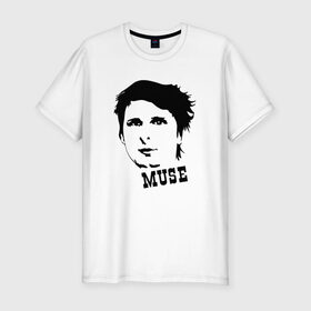 Мужская футболка премиум с принтом Muse в Екатеринбурге, 92% хлопок, 8% лайкра | приталенный силуэт, круглый вырез ворота, длина до линии бедра, короткий рукав | солист группы musemuse