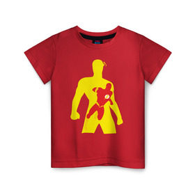 Детская футболка хлопок с принтом Flash Minimalist Comics в Екатеринбурге, 100% хлопок | круглый вырез горловины, полуприлегающий силуэт, длина до линии бедер | flash minimalist comics justice flash флеш