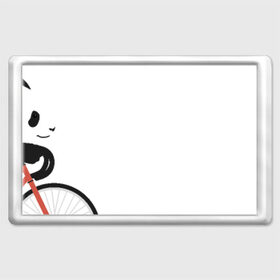 Магнит 45*70 с принтом Панда на велосипеде в Екатеринбурге, Пластик | Размер: 78*52 мм; Размер печати: 70*45 | Тематика изображения на принте: панда