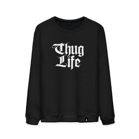Мужской свитшот хлопок с принтом Thug Life 2pac в Екатеринбурге, 100% хлопок |  | 2pac | life | rap | thug | tupac | рэп | тупак