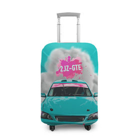 Чехол для чемодана 3D с принтом 2 JZ GTE в Екатеринбурге, 86% полиэфир, 14% спандекс | двустороннее нанесение принта, прорези для ручек и колес | 2jz gte | altezza | drift | jdm | toyota | альтеза | гонка | ждм