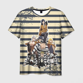 Мужская футболка 3D с принтом Prison School в Екатеринбурге, 100% полиэфир | прямой крой, круглый вырез горловины, длина до линии бедер | kangoku gakuen | kiyoshi fujino | киёши фуджино | призон скул