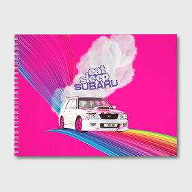 Альбом для рисования с принтом Subaru в Екатеринбурге, 100% бумага
 | матовая бумага, плотность 200 мг. | drag | eat | ej20 | forester | jdm | rainbow | sf5 | sleep | subaru | субару | супердрифтбитва | форестер