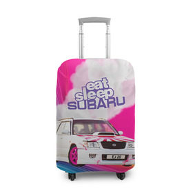 Чехол для чемодана 3D с принтом Subaru в Екатеринбурге, 86% полиэфир, 14% спандекс | двустороннее нанесение принта, прорези для ручек и колес | drag | eat | ej20 | forester | jdm | rainbow | sf5 | sleep | subaru | субару | супердрифтбитва | форестер