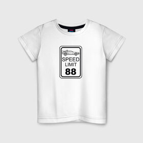 Детская футболка хлопок с принтом Знак ограничения скорости в Екатеринбурге, 100% хлопок | круглый вырез горловины, полуприлегающий силуэт, длина до линии бедер | 