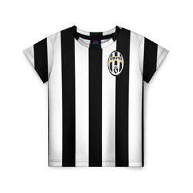 Детская футболка 3D с принтом Juventus Vidal в Екатеринбурге, 100% гипоаллергенный полиэфир | прямой крой, круглый вырез горловины, длина до линии бедер, чуть спущенное плечо, ткань немного тянется | football | juventus | vidal | фк | футбол | ювентус
