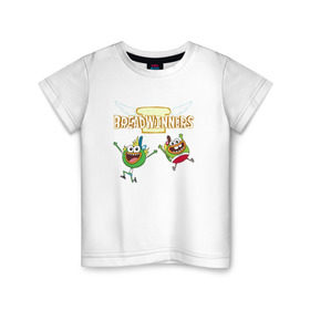 Детская футболка хлопок с принтом Шлёп-Шлёп и Быдыщ в Екатеринбурге, 100% хлопок | круглый вырез горловины, полуприлегающий силуэт, длина до линии бедер | хлебоутки | шлёп шлёп и быдыщbreadwinners