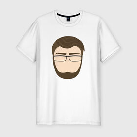 Мужская футболка премиум с принтом Лицо с бородой в Екатеринбурге, 92% хлопок, 8% лайкра | приталенный силуэт, круглый вырез ворота, длина до линии бедра, короткий рукав | 