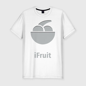Мужская футболка премиум с принтом iFruit в Екатеринбурге, 92% хлопок, 8% лайкра | приталенный силуэт, круглый вырез ворота, длина до линии бедра, короткий рукав | 