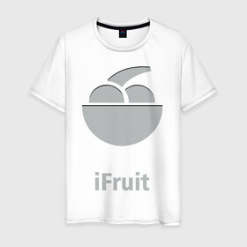 Мужская футболка хлопок с принтом iFruit в Екатеринбурге, 100% хлопок | прямой крой, круглый вырез горловины, длина до линии бедер, слегка спущенное плечо. | 