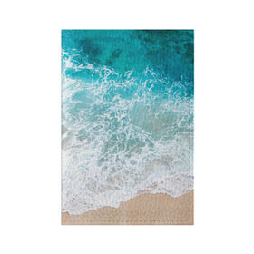 Обложка для паспорта матовая кожа с принтом Берег в Екатеринбурге, натуральная матовая кожа | размер 19,3 х 13,7 см; прозрачные пластиковые крепления | Тематика изображения на принте: берег | вода | волны | море | пляж | прилив