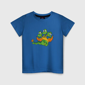 Детская футболка хлопок с принтом Змей Горыныч в Екатеринбурге, 100% хлопок | круглый вырез горловины, полуприлегающий силуэт, длина до линии бедер | дети | змей горыныч | змей горынычдракон