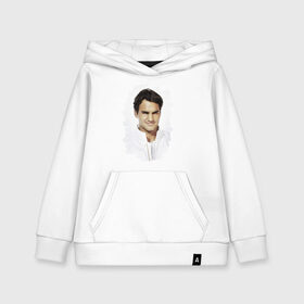 Детская толстовка хлопок с принтом Roger Federer в Екатеринбурге, 100% хлопок | Круглый горловой вырез, эластичные манжеты, пояс, капюшен | Тематика изображения на принте: roger federer | роджер федерер | теннис | чемпион