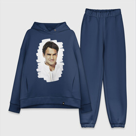 Женский костюм хлопок Oversize с принтом Roger Federer в Екатеринбурге,  |  | roger federer | роджер федерер | теннис | чемпион