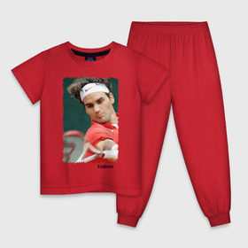 Детская пижама хлопок с принтом Роджер Федерер в Екатеринбурге, 100% хлопок |  брюки и футболка прямого кроя, без карманов, на брюках мягкая резинка на поясе и по низу штанин
 | roger federer | роджер федерер | теннис | чемпион