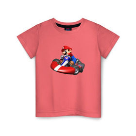 Детская футболка хлопок с принтом Mario Kart в Екатеринбурге, 100% хлопок | круглый вырез горловины, полуприлегающий силуэт, длина до линии бедер | nintendo | карт | марио | нинтендо