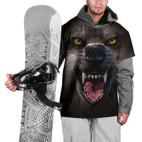Накидка на куртку 3D с принтом Злой волк в Екатеринбурге, 100% полиэстер |  | Тематика изображения на принте: волк | животные | злой волк | зубы | оскал