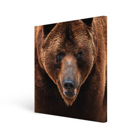 Холст квадратный с принтом Медведь в Екатеринбурге, 100% ПВХ |  | бурый | гризли | животные | медведь | мишка