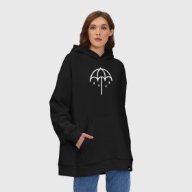 Худи SuperOversize хлопок с принтом BRING ME THE HORIZON в Екатеринбурге, 70% хлопок, 30% полиэстер, мягкий начес внутри | карман-кенгуру, эластичная резинка на манжетах и по нижней кромке, двухслойный капюшон
 | bring me the horizon