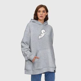 Худи SuperOversize хлопок с принтом Casper в Екатеринбурге, 70% хлопок, 30% полиэстер, мягкий начес внутри | карман-кенгуру, эластичная резинка на манжетах и по нижней кромке, двухслойный капюшон
 | каспер | касперприведение | охотники за приведениями