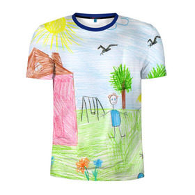 Мужская футболка 3D спортивная с принтом Детские рисунки в Екатеринбурге, 100% полиэстер с улучшенными характеристиками | приталенный силуэт, круглая горловина, широкие плечи, сужается к линии бедра | dg | габбана | детский | дольче | карандаш | картина | мода | рисунок